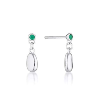 Linda Tahija - Alga Earrings Green Onyx - The Flower Crate