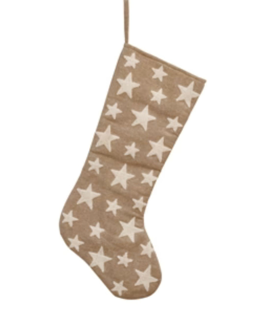 Linen Christmas Stocking With Stars - The Flower Crate