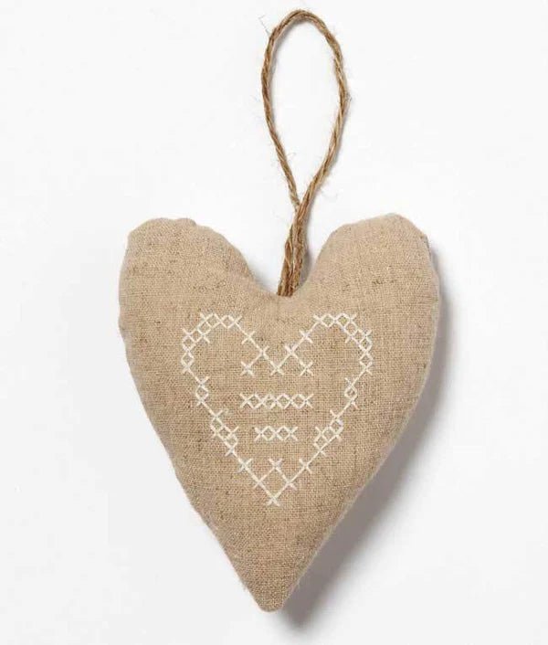 Linen Love Heart Decoration - The Flower Crate