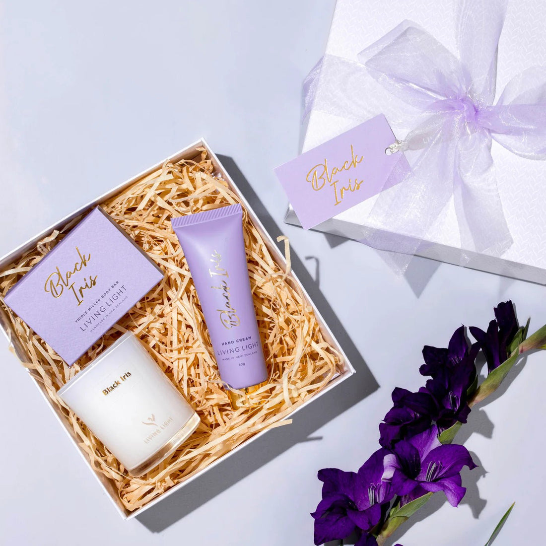 Living Light Pamper Gift Set - Black Iris - The Flower Crate