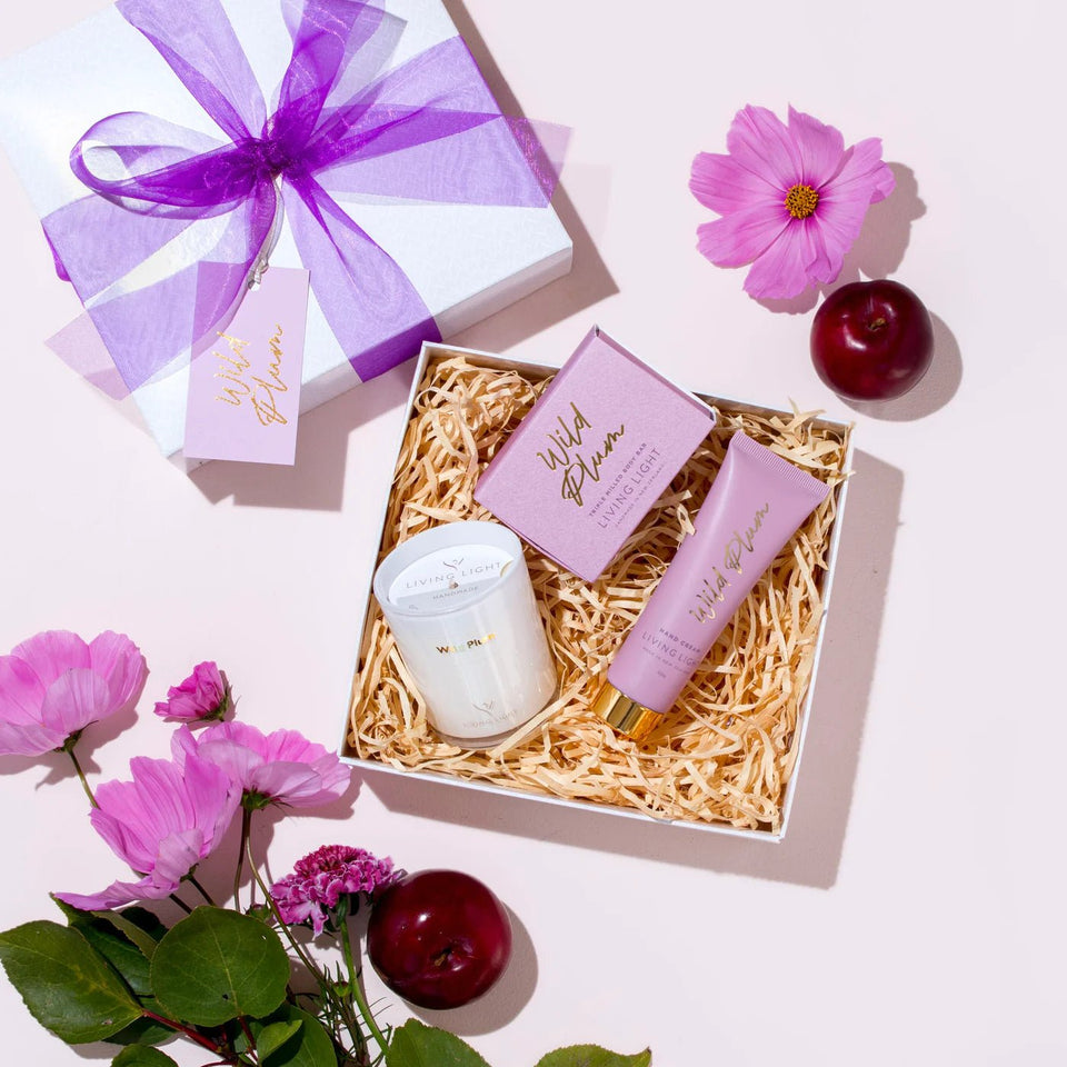 Living Light Pamper Gift Set - Wild Plum - The Flower Crate
