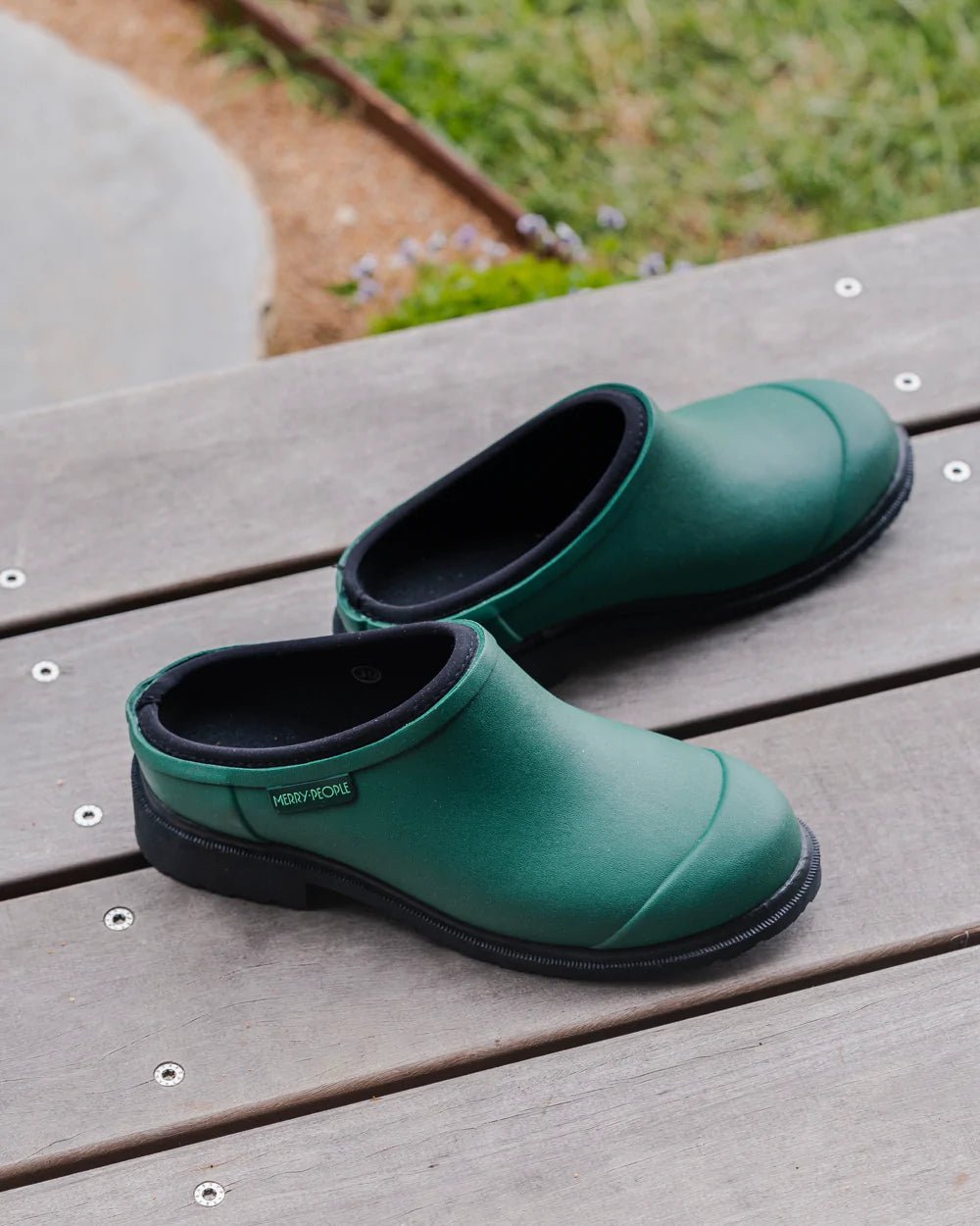 Merry People Billie Clog - Alpine Green &amp; Black - The Flower Crate