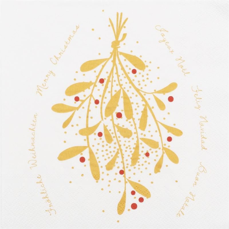 Mistletoe - Christmas Paper Napkins - The Flower Crate
