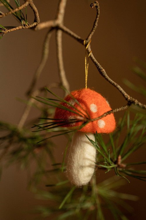 Muskhane - Hanging Felt Mushroom Decorations, Set 3 - The Flower Crate