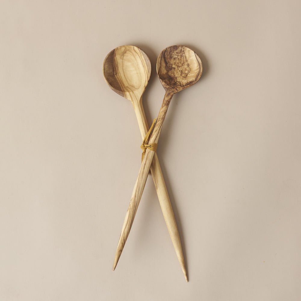 Olive Wood Salad Spoons - The Flower Crate