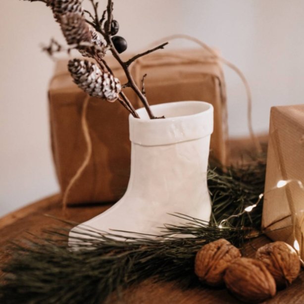 Räder Porcelain Santa Boot Vase - The Flower Crate