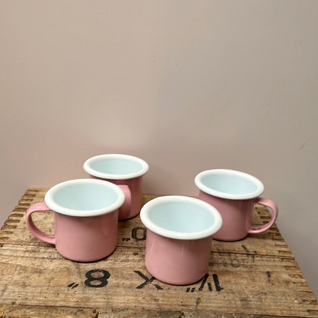 Rose Pink Enamel Espresso Mug - The Flower Crate