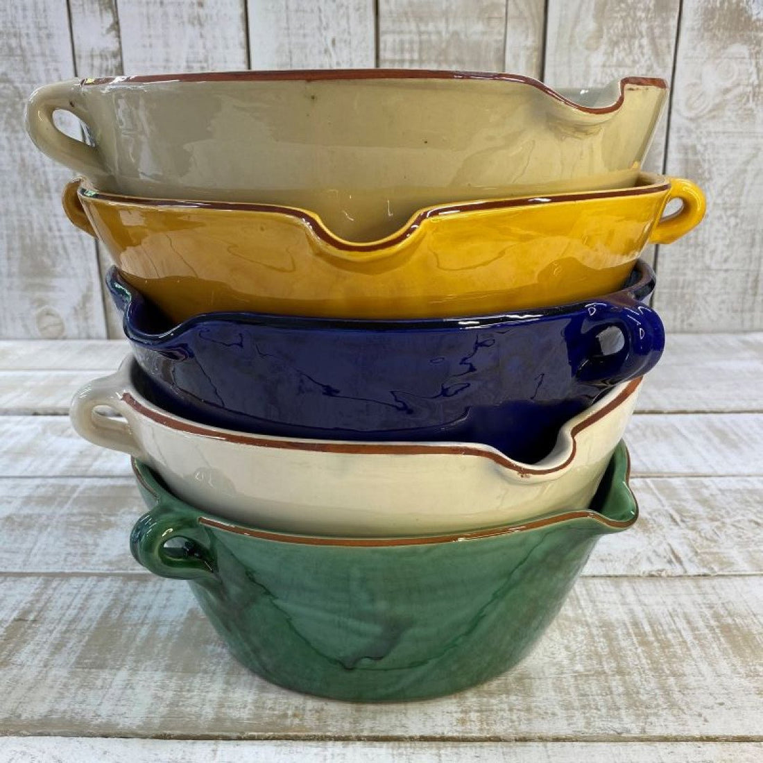 Spanish Terracotta Bowl With Lip & Handles - The Flower Crate