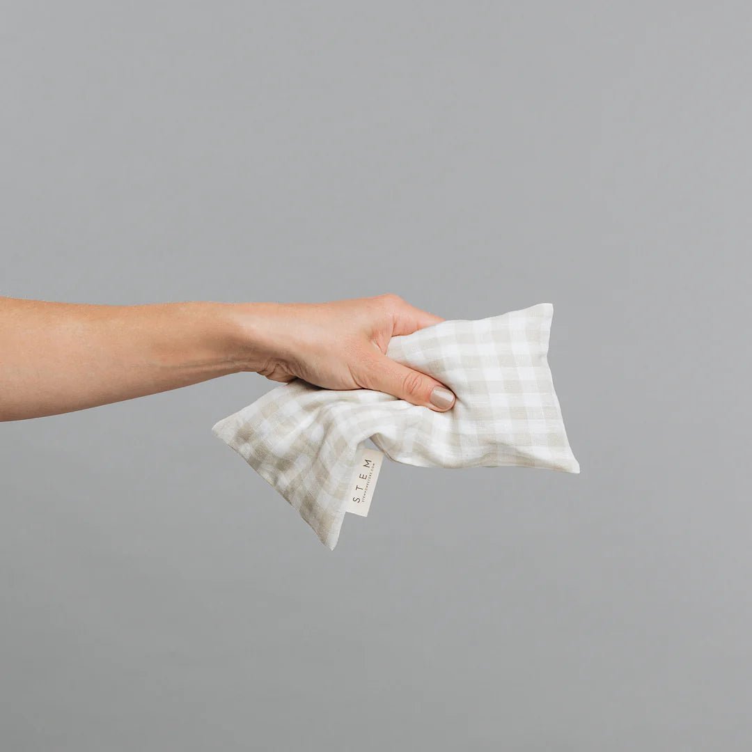 Stem Eye Pillow - Natural Gingham - The Flower Crate