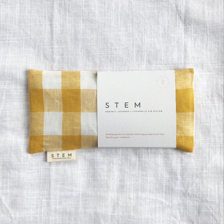 STEM Eye Pillow Yellow - Gingham - The Flower Crate