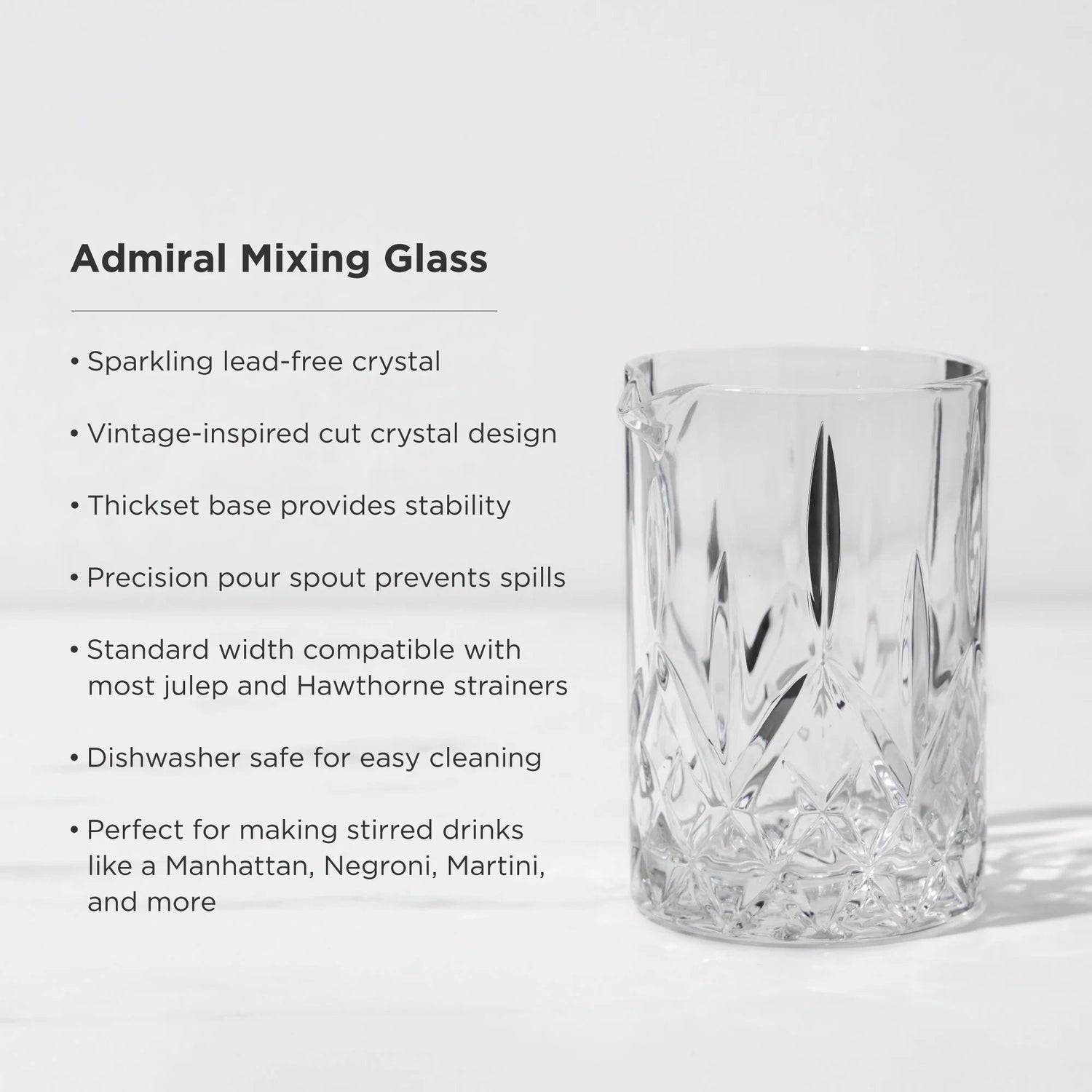Viski Admiral Mixing Glass - The Flower Crate